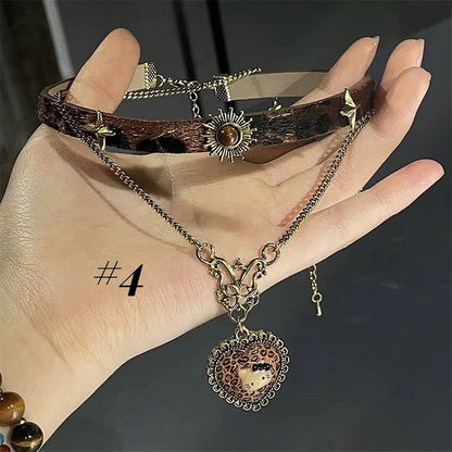 Brown Leopard Pattern Kitty Necklace/Ring/Bracelet/Choker