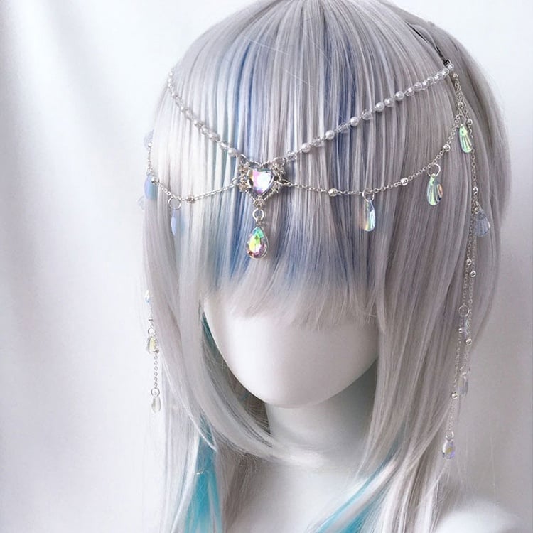 Teardrop Beaded with Shell Fairy Headwear Charm