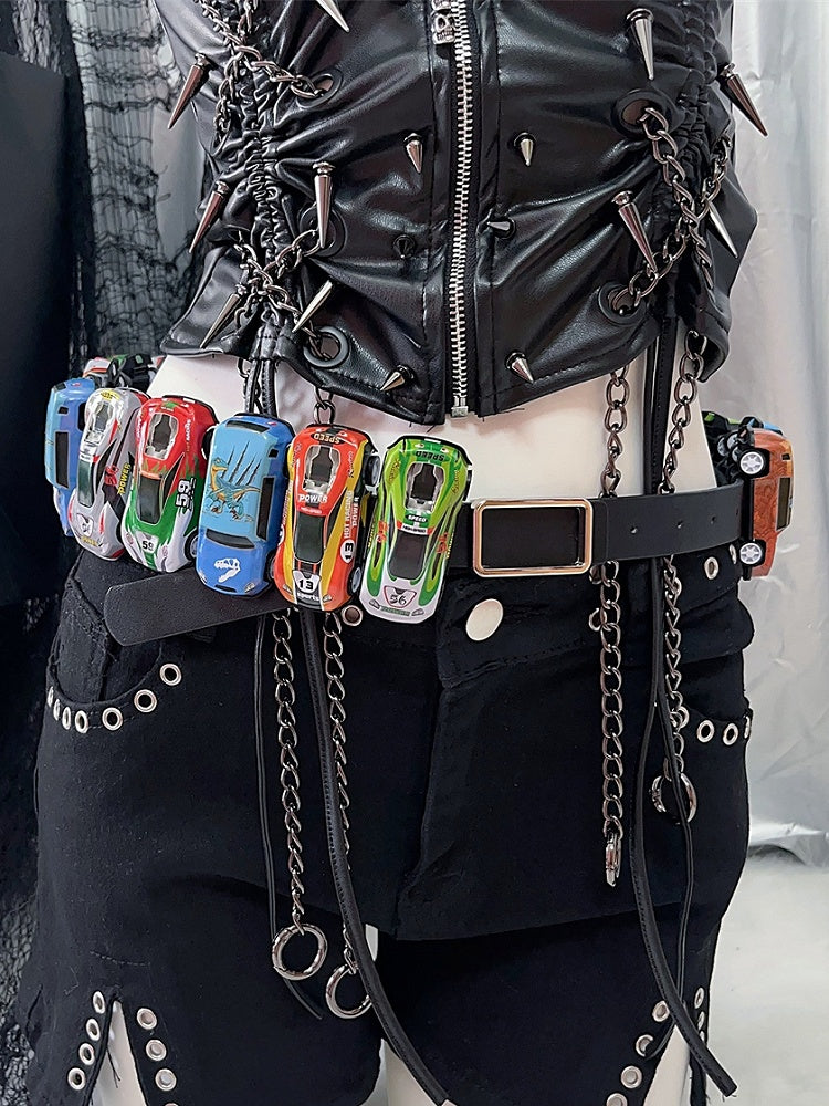 Racer Car PU Decorated Y2K Belt