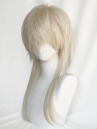 Blonde Long Straight Synthetic Wig With Bangs