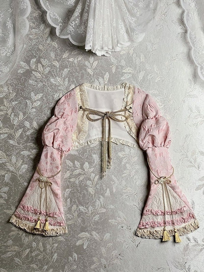 Pink Tassel Bolero Robes Jacquard