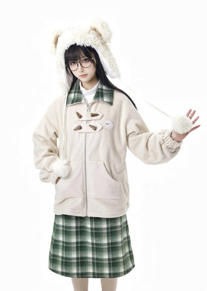 グリーンのチェック柄スカート