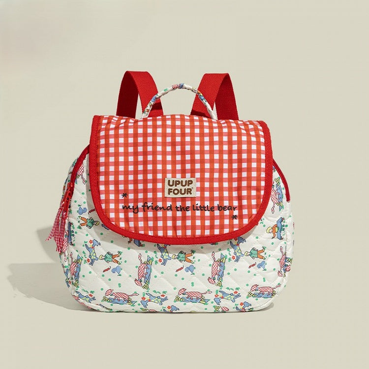 Colors Decorated Backpack Plaid 2 Kawaii