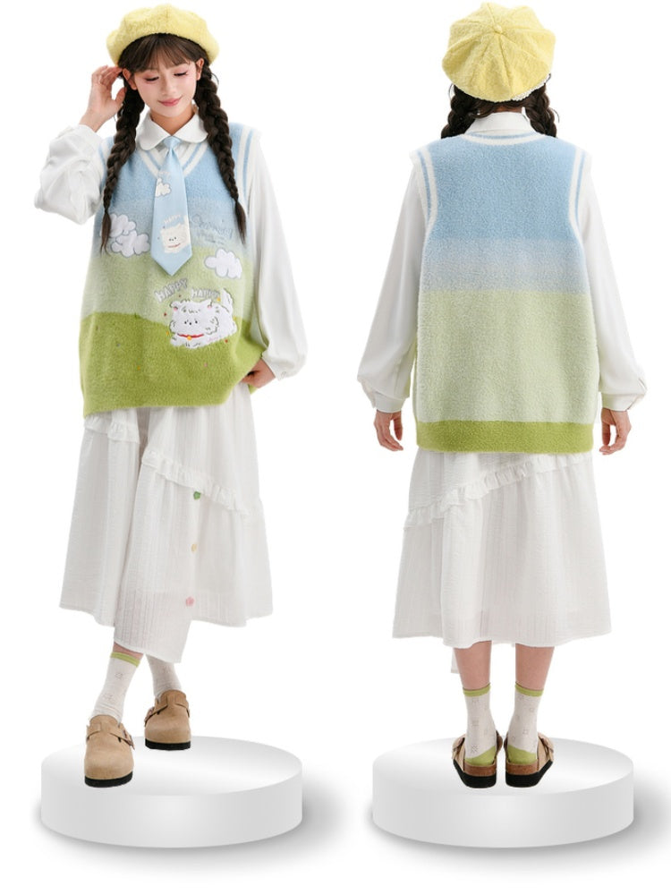 ホワイトアシンメトリーヘムスカート