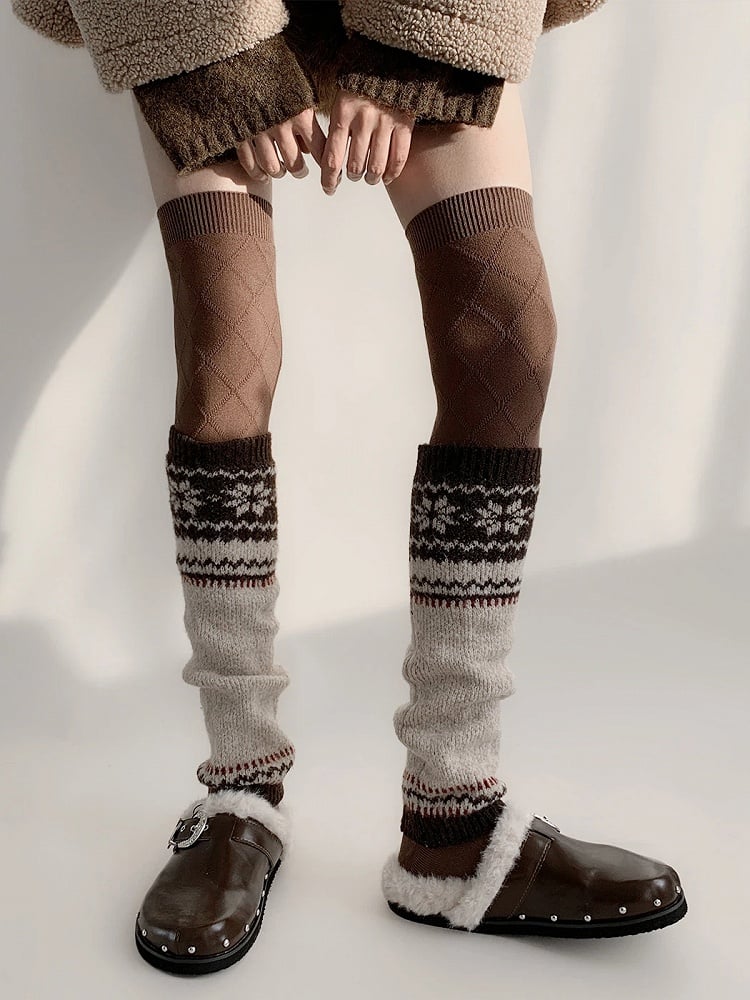 Isle Fair Leg Colors） Knit Patterned Warmers（4