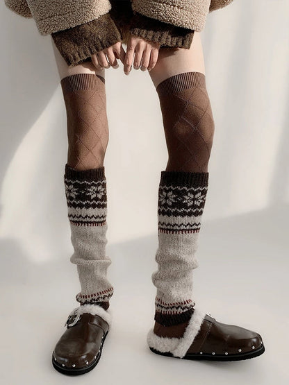 Isle Fair Leg Colors） Knit Patterned Warmers（4