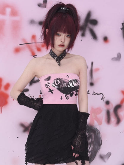 Asymmetrical Textured Skirt Black