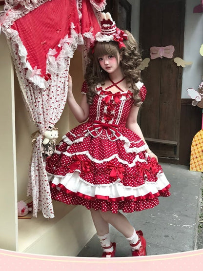 Bow Red Hairclip Lolita Cherry
