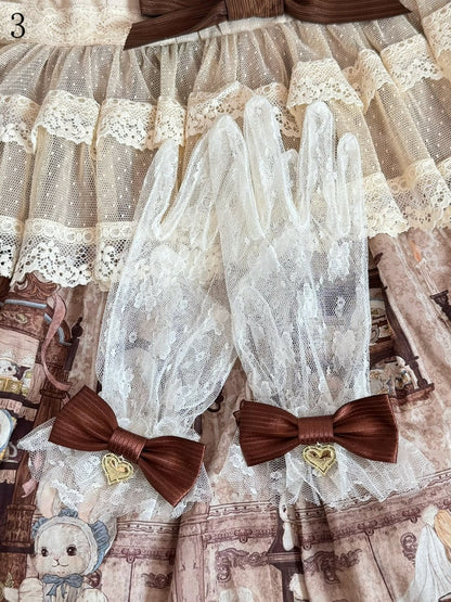 Krone/Herz Schleife Spitzenhandschuhe Optionen Charm 16