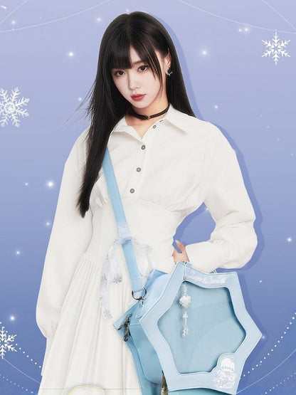 Sac bandoulière transparent Ita Bag Snowflake - thejunco
