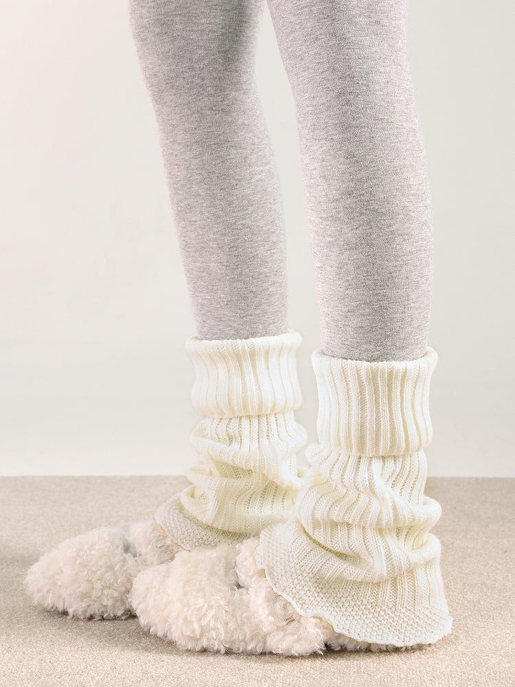 Warm Warmers Turn-Down Collar 4 Colors Knitted Flared Leg