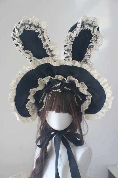 Ear Ruffled Bunny (Multi-Color) Cotton Bonnet