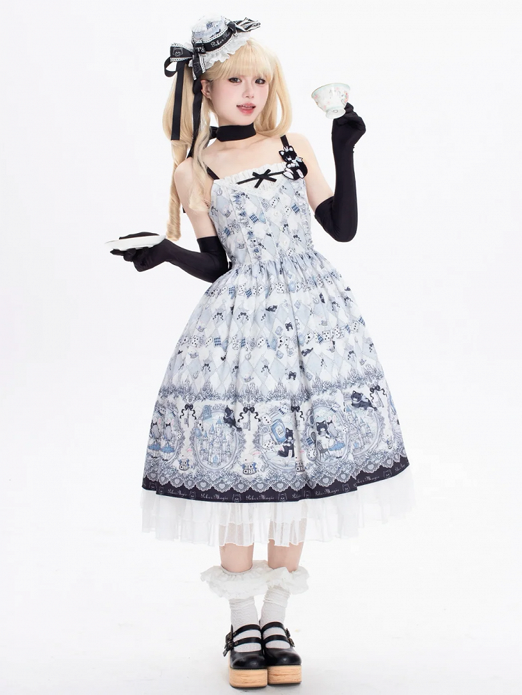 Mini Black Blue Decorated Bowknot Hat