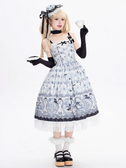 Mini Black Blue Decorated Bowknot Hat