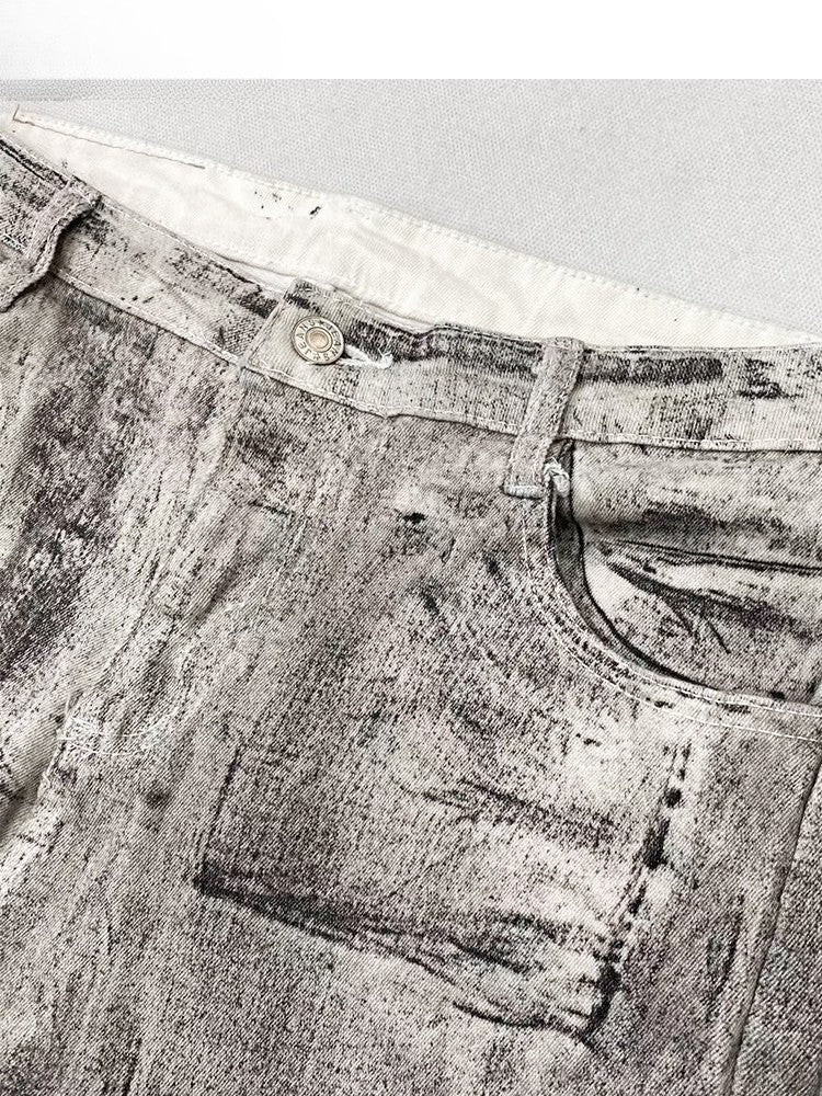 Bittersweet Trim Tie Gray Smoky Dye Jeans Silhouette Lace Flare