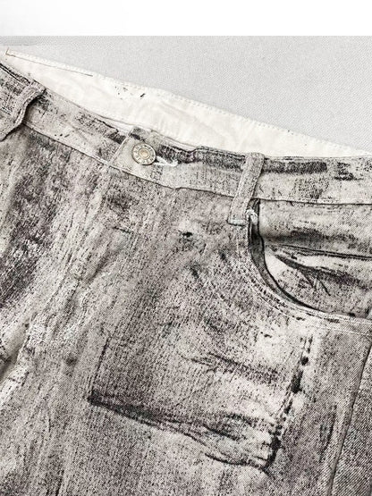 Bittersweet Trim Tie Gray Smoky Dye Jeans Silhouette Lace Flare