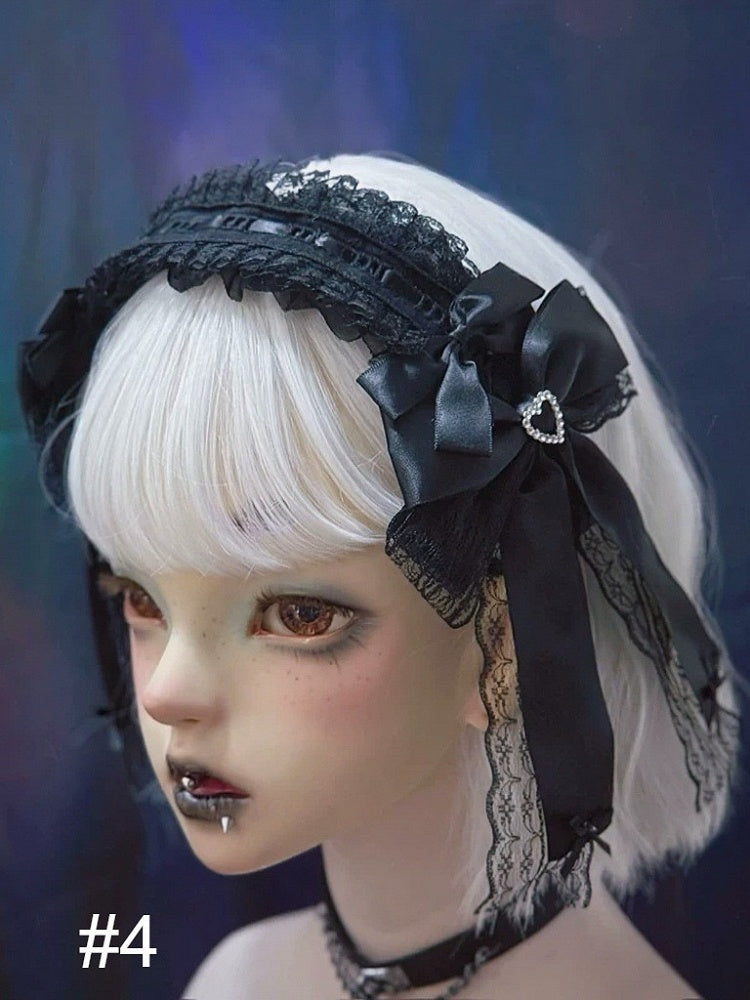 Gothic KC Headband with Cross and Bow Accents - Strange Sugar