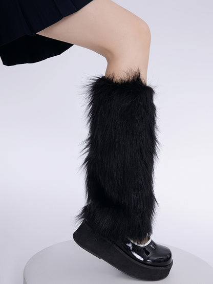 Y2K Black/White Plush Leg 20CM/30CM/40CM Warmers