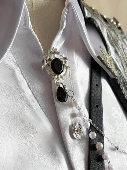 Black & Silver Chinoiserie Lolita Full Set with Cape - YING YUE