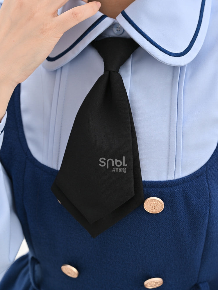 Zootopia Judy Navy Blue Fake Two-piece Preppy Style Dress with Free Waist Bag