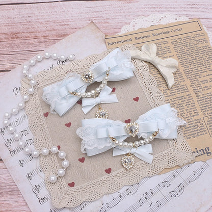 Heart Rhinestone Options 6 Chian Jirai Color Bowknot Pearl Kei Hairclip