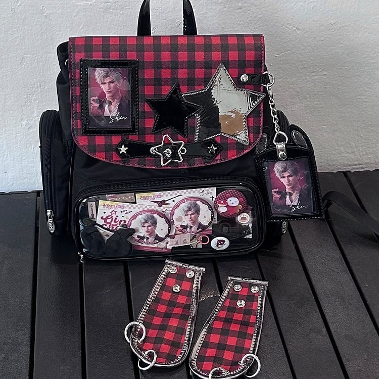 With Bunny Black Card Holder Backpack Red Ita Detachable And Ear Charm