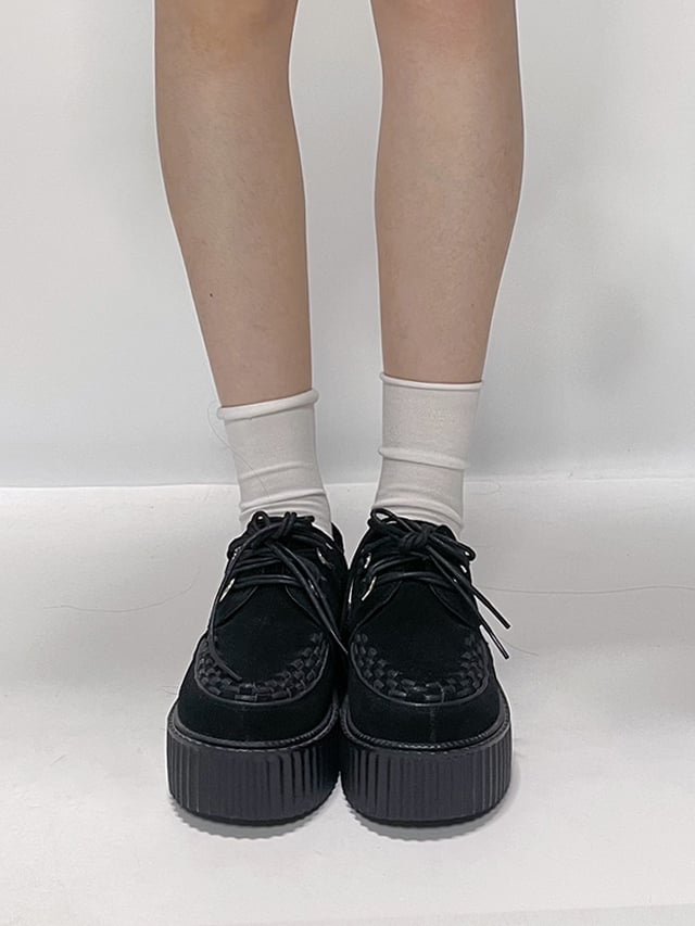 Closure Lace-up Harajuku Black Design Platforms