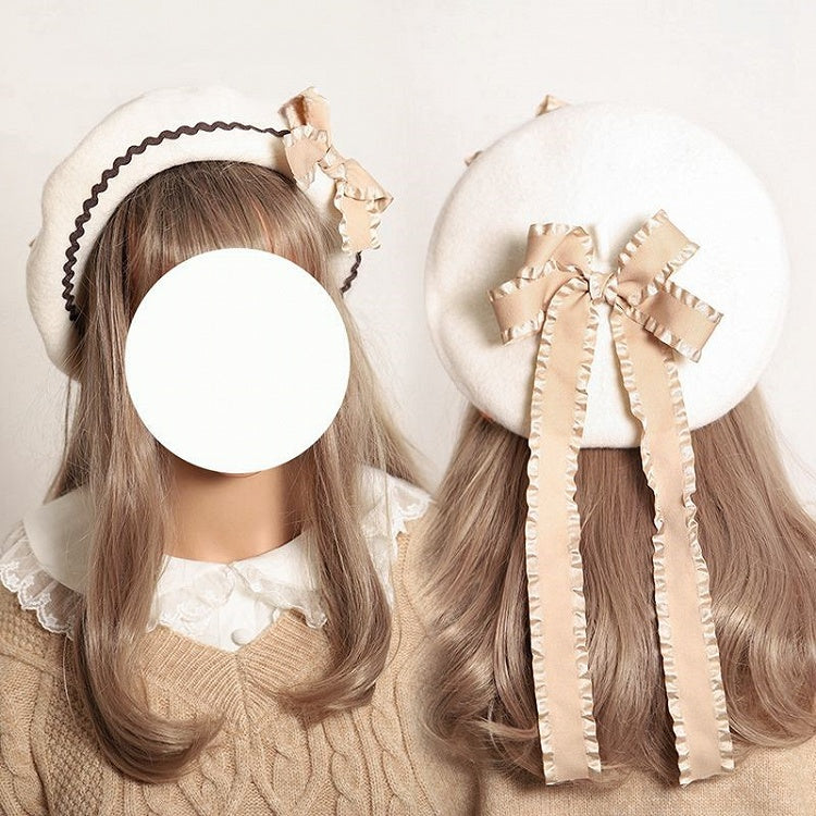 – Color Embellished Bows 12 Beret Options Ruffled