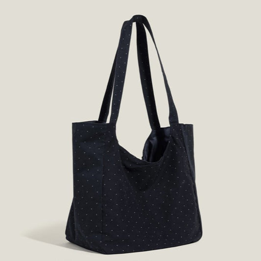 Dark with Bag Detail Shoulder Dotted Tote Blue