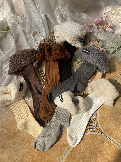 Sweet Plush Cuff Calf Socks