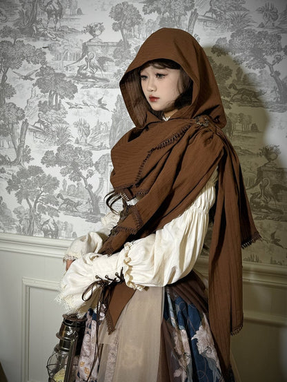 Shawl Wasteland Coffee Hooded Punk