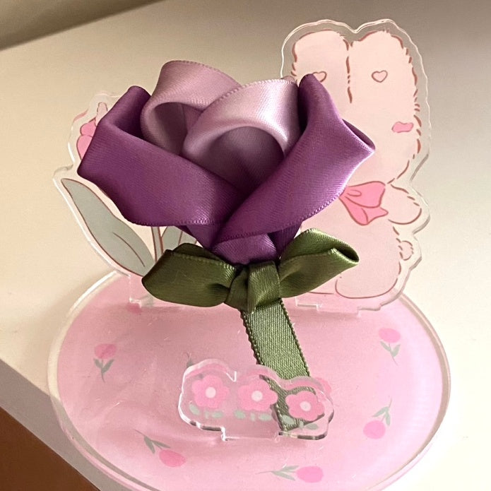 Purple Flower - Hairclip Lolita Vintage Shaped Elegant