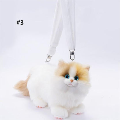 Cat Options Crossbody 3 Realistic Plush Bag