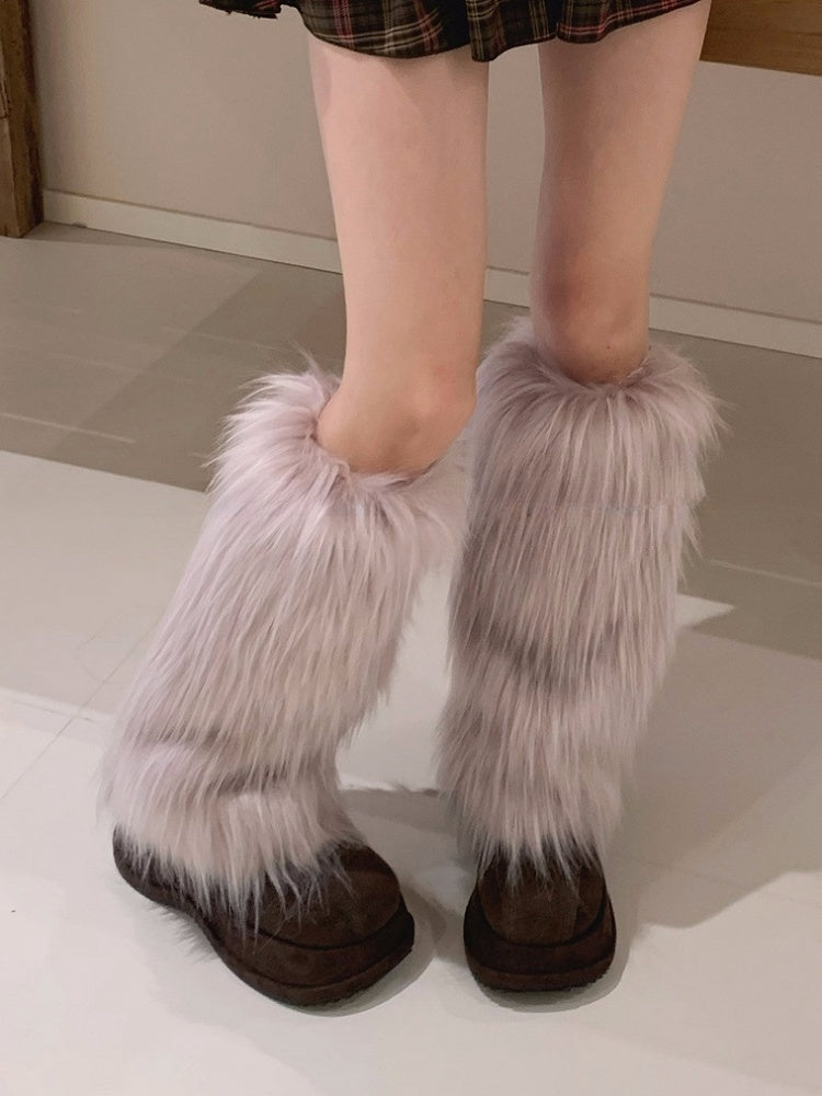 Light Purple Y2K Shaggy Leg Warmers