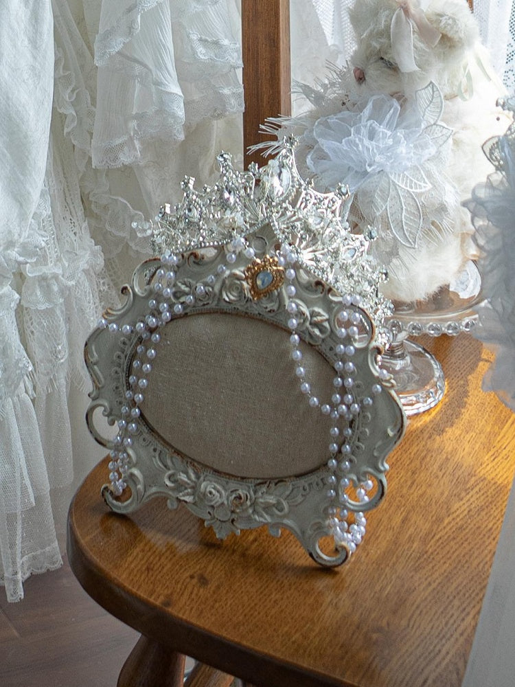 Black / White / Apricot Bead Chain Tiara