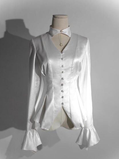 Collar Ways Wear Shirt Two White Sleeves Gothic Long Lolita