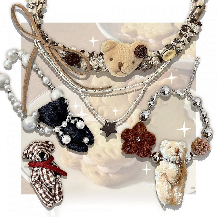Teddy Bear Plush Necklace/Ring/Bracelet