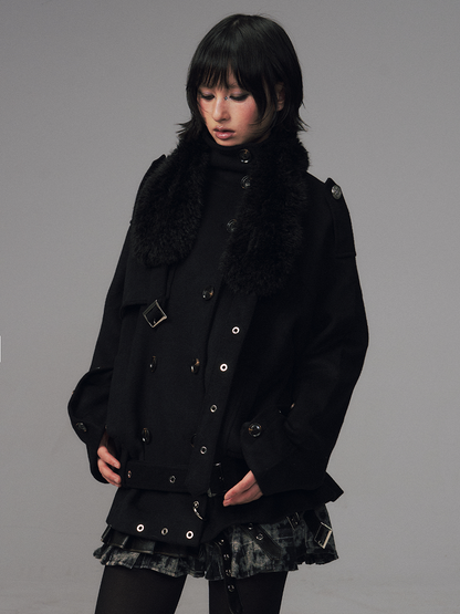 Collar Lapel Jacket with Black Punk