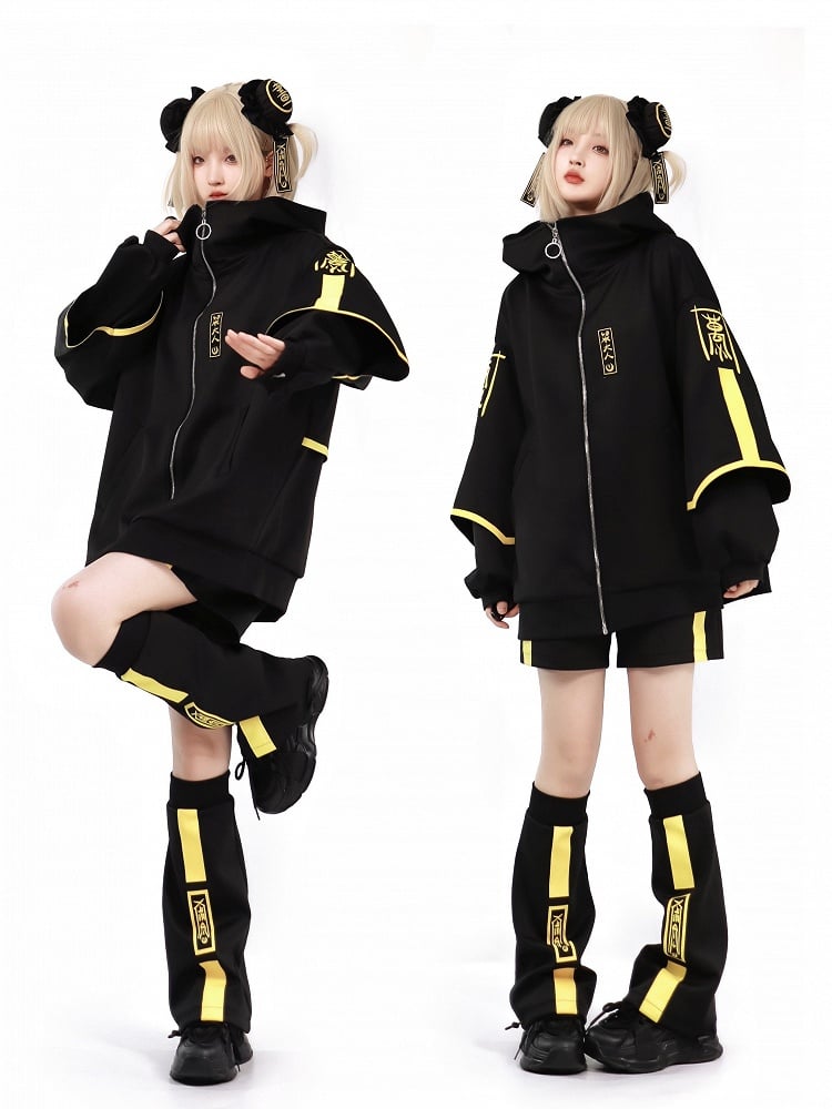 Luminous with Bun J-Fashion Set Chinese-Inspired Activewear Hair 4-Piece Futuristic Accessory