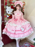 Pink Lolita Bonnet Purple Blue /