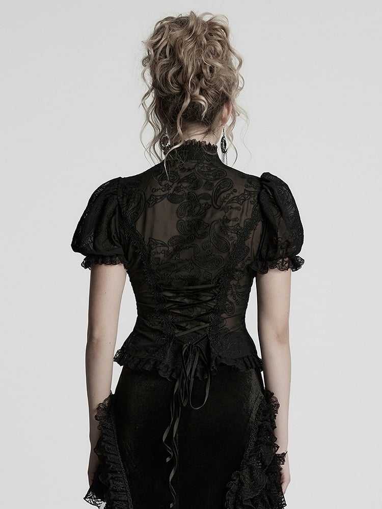Gorgeous Black Gothic Chiffon Shirt