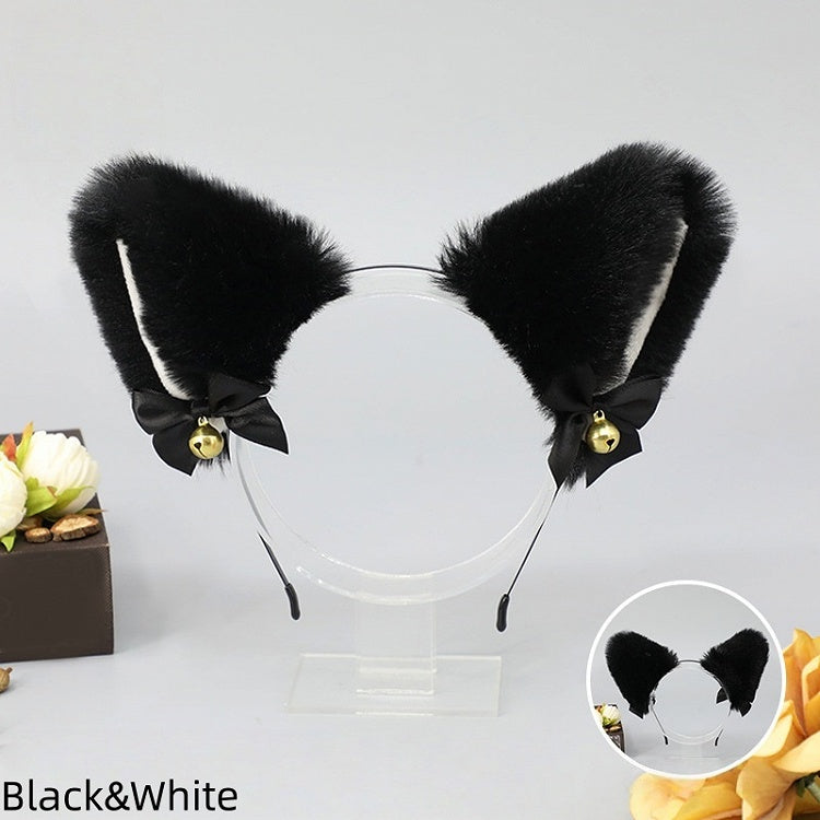 9 Faux Colors with Decoration Fur Cute Bell Bowknot Ear Lolita Fox KC