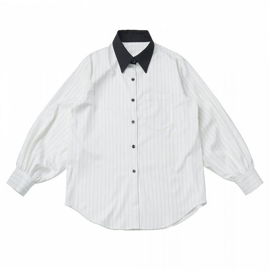 Striped White Oversized Everyday Effortless Shirt Style -