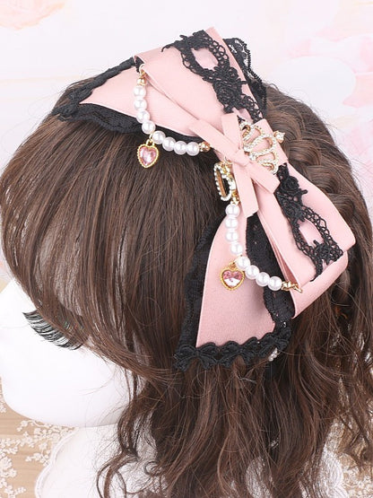 Color KC Lace Jirai 8 Decor with Bowknot Kei Crown Options Rhinestone
