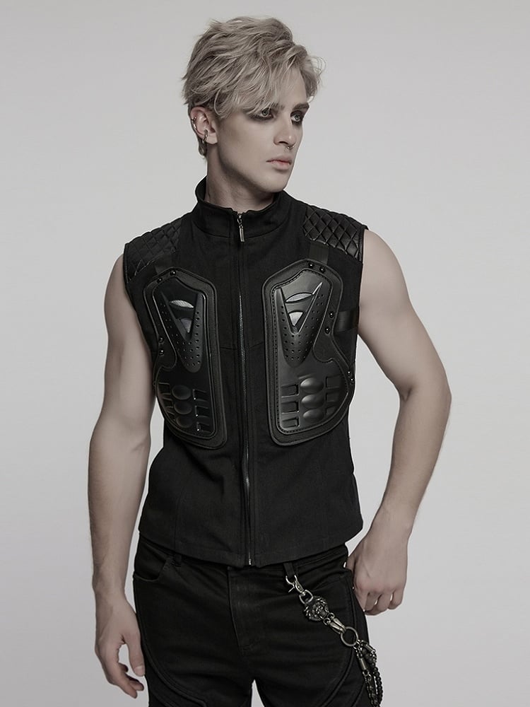 Black Men's Cyberpunk Vest