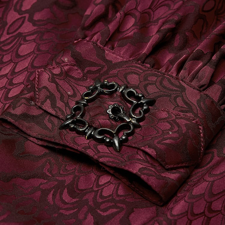 Men's Shirt Red Gothic Jacquard