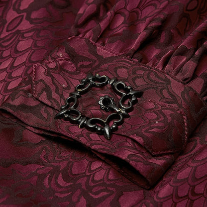 Men's Shirt Red Gothic Jacquard
