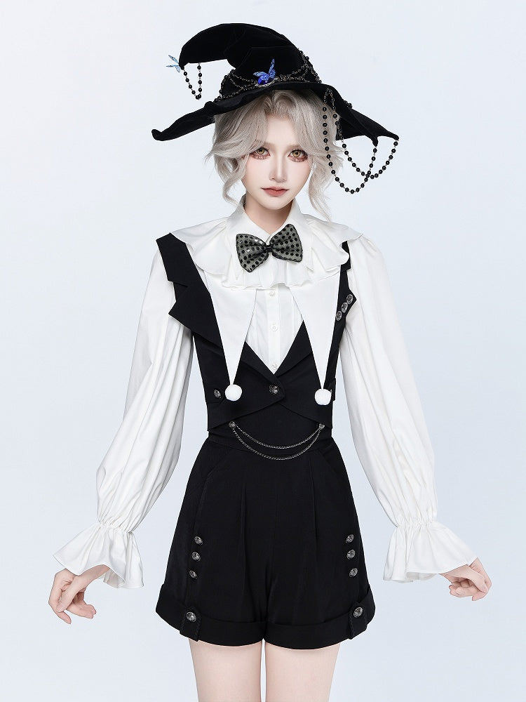 Black Lapel Waistcoat with Silver Button Accents - DevilInspired Exclusive Collection