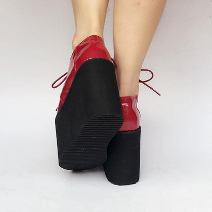 Custom Red/Black Platform Made Cool PU Shoes SP168274