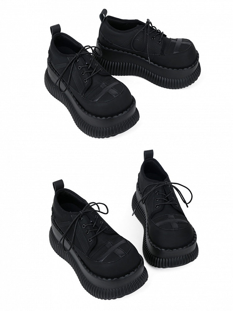 Gothic Lace-Up Black - Platforms at Design Top Cross with